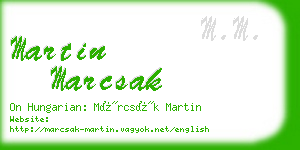 martin marcsak business card